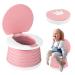 AutoTime Portable Travel Potty for Kids, Potty Training Toilet for Girls, Outdoor Indoor Foldable Potty Seat with 15pcs Cleaning Bags for Travel, Car, Camping, Park (PINK)