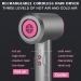 Cordless Portable Blow Hair Dryer Battery Operated Hair Dryer with Quick Charging Base Hot/Cold Wind Low Noise Hair Care Blow Dryers Gifts for Women/Mom - Buy Online on GoSupps.com
