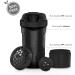 Artoid Mode 720ml Inspirational Protein Shaker Bottle - Twist & Lock Protein Box - BPA Free Black/Grey - Buy Online on GoSupps.com