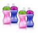 Nuby 4 Piece No Spill Easy Grip Trainer Cup 10 oz  Pink/Purple