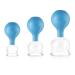 pulox cupping glass made of real glass set of 3 including suction ball 40 mm 52 mm & 62 mm blue
