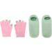 Qukaim Hydrating Gel Gloves Socks Hydrating Green Moisturizing Gel Socks & Pink Gel Gloves Set for Touch Screen Reusable Softening Repair of Dry Skin Care for Hands and Feet - Buy Online on GoSupps.com