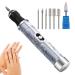 Nail Filer Electric toe nail file Electric Nail Drill electric nail file for thick toe nails Cordless 4 Speeds Professional Nail Removing Acrylic Nail Tools for Edge Shaping Polishing Grinding Nursing Gray