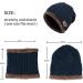 Kids Winter Beanie Hat and Scarf Set - Knitted Thermal Fleece Lining - Navy Blue - Buy Online on GoSupps.com