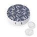 Cute Blue Crab Lobster Round Case For Contact Lens Kit Storage Box with Mirror Printed