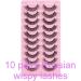 Bizzal False Eyelashes Russian Full Strip 10 Pairs 7D Faux Mink Fluffy Volume Wispy Reusable Handmade Thick Soft Long Dramatic Lashes for Makeup - Buy Online on GoSupps.com