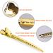 Stainless Steel Gold Hair Clips 12 Pack - Prong, Duckbill, Sectioning Clips for Hair Styling - Salon Barrettes - Buy Online on GoSupps.com