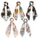 Paisley Silk Hair Scarf Scrunchies  Ribbon Bow Scrunchie with tail  Flower Printed Hair Ribbon Ties  Floral Hair Scrunchies with Ribbon (Flower Pattern)