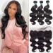 Brazilian Body Wave Human Hair Bundles with Frontal Closure 100% Unprocessed Virgin Human Hair Body Wave Bundles with 13X4 Frontal Natrral Color Human Hair 3 Bundles with Frontal Free Part Closure 12 14 16 + 10 body wave b…