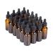 7 Colors Available - The Bottle Depot Bulk 24 Pack 1 oz Amber Glass Bottles With Dropper Wholesale Quantity for Essential Oils, Serums with Pretty Amber Finish to Protect and Preserve Quality Clear Amber