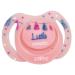 Pacifier with bow glow in the dark oval BPA-free for babies from 0-6 months pink