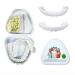 Flipped warm 2 pairs false teeth veneers white dentures dentures of provisional teeth veneers teeth set up and under fake teeth for women men flex cosmetics teeth