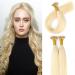 KOCONI 14 Inch Bleach Blonde Nano Rings Hair Extensions Real Human Hair Extensions Platinum Blonde #613 Double Drawn Nano Ring Hair Extension Nano Tip Beads Human Hair Extensions 50g 1g/Strand 14 inch #613 Light Blonde