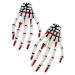 3 Pairs Skeleton Hand Hair Clips Halloween Party Accessories in Red, White, and Black | Skull Bone Shape Hairpin for Women and Girls - Buy Online on GoSupps.com