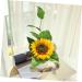 Zerodeko 2pcs Potted Sunflower Artificial Plants Indoor Greenery Houseplants Artificial Sunflower in Pots Fake Bonsai Plants Faux Sunflower Potted Ceramics Ornaments - Buy Online on GoSupps.com