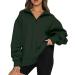 Beppter Women's Christmas Oversized Quarter Zip Hoodie - Y2K Fall Sweater in Green - XX-Large - Buy Online on GoSupps.com