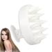 Scalp massage device Shampoo brush soft silicone-bristen Scalp massager for wet and dry hair head massage brush for hair care and head relaxation (white)