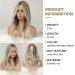 CHRSHN Platinum Blonde Ombre Long Wavy Synthetic Wig 22 Inches - Heat Resistant Fiber - Middle Part - Light Brown Mix - Buy Online on GoSupps.com
