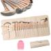 Hepaz make up brush set professional make-up brush 24pcs make-up brush kit make up brush 1 piece egg cleaning with roll up PU leather bag