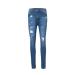 Women's Ripped Skinny Jeans Stretchy Slimming Slim Destroyed Denim Pants Distressed Boyfriends Streetwear Jean Large Light Blue