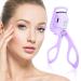 Heated Eyelash Curlers Rechargeable Electric Rizador de Pesta as Handheld Eyelash Heated Curler with 2 Modes Heated Quickly Easy to Curl Natural and Lasting Eyelashes Saving Makeup Time (Purple)