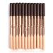 Allayu Set of 12 brown double-ended eyeliner pencils concealer pen smudge-proof makeup professional cosmetics