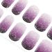 Danni & Toni Half-hardened gel nail films (Ursula) violet color gradient silver glitter glossy uv gel nail foil nail design nail foil self-adhesive wraps 28 sticker Ursula-de