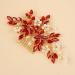 BERYUAN Pearls Rhinestone Flowers Hair Comb Red Teardrop Crystal Rhinestone Wedding Headband Gold Bride Headband Crystal Rhinestone Pearls Wedding Headpiece for Women Girls (RED) - Buy Online on GoSupps.com