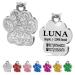 Ibera Gifts - Personalized pendants for small to medium -sized dogs and cats in paw shape - engraving dog brand collar dog hall band Name personalized DOG address trailer (silver)