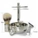 Kjyr Portable Men's Razor Brush - 5-in-1 Shaving Set for Wild Boar Beards | Safety Razors Double-Sided Mirror & Soap Cup Stand - Buy Online on GoSupps.com