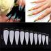 600 Long Stiletto Nail Tips - White Artificial Fingernails for DIY Nail Art & Nail Studios | Hot Tip Nails #1 #4 - Buy Online on GoSupps.com
