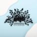 Kercisbeauty Tiny Black Beads Flower Hair Comb | Handmade Bridal Hair Accessories for Women & Girls | Wedding & Prom Jewelry - Buy Online on GoSupps.com