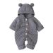 Baby Boy Girl Clothes Long Sleeve Knitted Hooded Romper Bodysuit Onesie Fall Winter Jumpsuit 6-12 Months Gray-Hairball