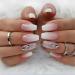 VOTACOS Press on Nails Medium Square Fake Nails Pink False Nails with Ombre Star Design Glossy Stick on Nails for Women 629