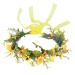 Minkissy green leaf flower crown sunflower headband boho hair wreath daisy blossom headdress festival hair band fashion hair jewelry for wedding bride summer beach party