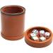 PU Leather Dice Cup with Lid and 6 Six-Sided Dice Set - Brown - Buy Online on GoSupps.com