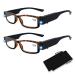 2 Pack Reading Glasses with Lights in the Frame for Men Women Bright LED Readers with Lights Reading Glasses Lighted Magnifier Nighttime Reader Glasses with Lights Black 1.0 x