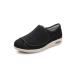Grigobu Women's Wide Width Shoes with Adjustable Walking Shoes Closure Lightweight for Diabetic Edema Plantar Fasciitis Bunions Arthritis Swollen Feet 10-10.5 Wide Black