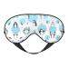 Penguin Balloon Snowflake Print Unisex Sleep Mask Double-Sided Eye Mask Ideal for Sound Sleep and Skin Care