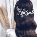 Unicra Bride Wedding Hair Vine Silver Floral Headpiece Pearl Bridal Headband Leaf Hair Accessories for Women and Girls - Buy Online on GoSupps.com