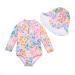 BONVERANO Baby Girls Swimsuit Toddler Bathing Suit Long-Sleeve Zipper One Piece Swimwear with UPF 50+ Sun Protection 9-12 Months Pink Blue