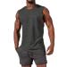Tank Top Men Sleeveless Muscle Shirts Gym Sport Undershirt Men T Shirt Men Fitness Tank Tops Tee Top for Men L Dark Gray