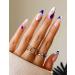 Sankki Almond French Tip Press on Nails Blue White Medium Length Nude Fake Nails with Design Glossy Short Acrylic False Nails sulu for Women and Girls 24Pcs Blue White Abstract Design