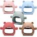 5 Packs Bear Baby Teething Toy Silicone Teething Toys for Babies 0-6 Months 6-12 Months Anti Dropping Baby Teether Wrist Hand Teethers Baby Chew Toys for Sucking Needs (Bright Colors)