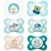 MAM Day & Night Silicone Pacifier 0-6 Months for Boys | 6-Pack with Sterilized Transport Boxes | International Shipping Available - Buy Online on GoSupps.com