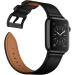 OUHENG Genuine Leather Band Replacement Strap Compatible with Apple Watch Ultra Series - Black | 49mm/45mm/44mm/42mm - Buy Online on GoSupps.com