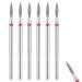 Sibba 6pcs Cuticle Drill Bit Set Flame Stainless Steel Bit with Case for Manicure Pedicure Diamond Drill Polishing File Grinding Heads Tools Metal Professional Carbide Remover Bits Acrylic Gel Nails 6pcs Pointed End