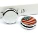 Vintage American Flag Round Pill Box | 4th of July Pill Organizer | 3 Compartment Decorative Metal Pocket Case - Buy Online on GoSupps.com
