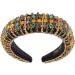 Minkissy Crystal Rhinestone Headband Glitter Headband Rhinestone Beaded Headband Padded Wide Hairband Wedding Christmas New Year Headwear for Women - Buy Online on GoSupps.com