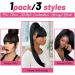 Kinky Straight Ponytail Extension with Bangs for Black Women Yaki Straight Wrap Arpund Pony Tail Hair Clip in Ponytail Extension Magic Paste Natural Looking Hair Hairpiece for Daily Party Use (Black) 20 inches Black - Buy Online on GoSupps.com